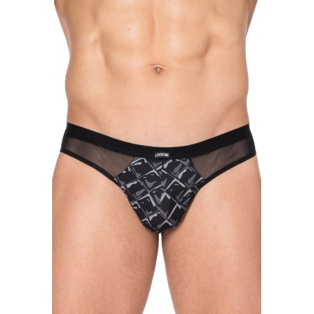 LOOKME, lingerie pour homme du basic ou très sexy, string noir 2D