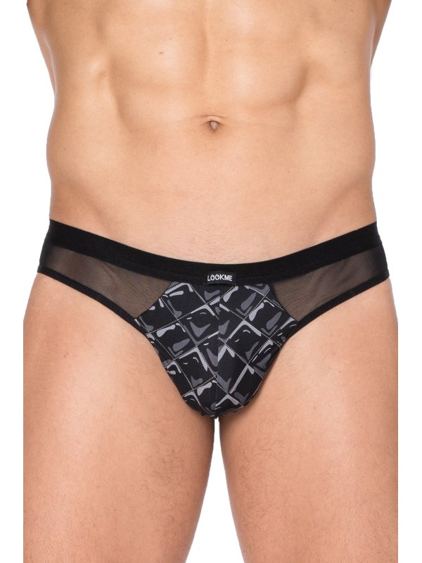 LOOKME, lingerie pour homme du basic ou très sexy, string noir 2D