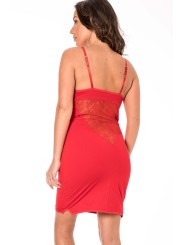 robe rouge avec décollecté forme de V de la collection de robe pas cher Be Lily