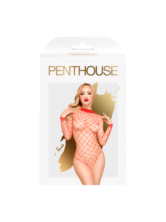 Body rouge en maille large dans un style audacieux, collection Penthouse