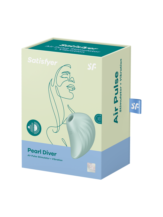 Stimulateur de clitoris vert USB Pearl Diver de chez Satisfyer