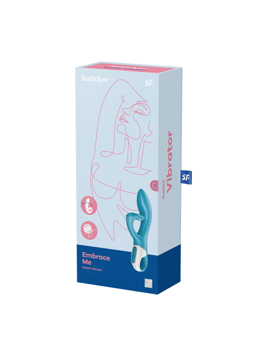 Vibromasseur rabbit bleu USB Embrace Me de la marque  Satisfyer