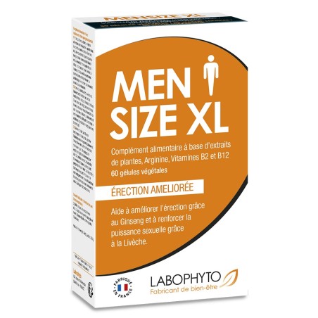 MenSize XL érection et taille - 60 gélules de la collection Labophyto