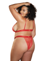 Fournisseur ensemble sexy grande taille rouge avec son string ouvert