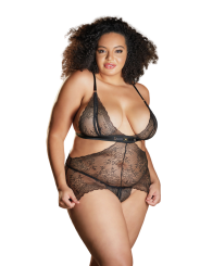 Nuisette en dentelle noire grande taille de chez votre fournisseur allure