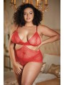 Nuisette en dentelle rouge grande taille de chez votre fournisseur allure