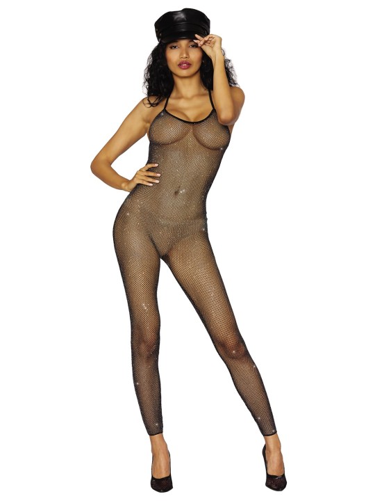 grossiste lingerie sexy pas cher, bodystocking en résille argentée.