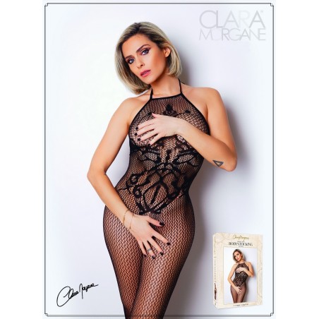 Combinaison sexy en fine résille imprimé Clara Morgane pas cher