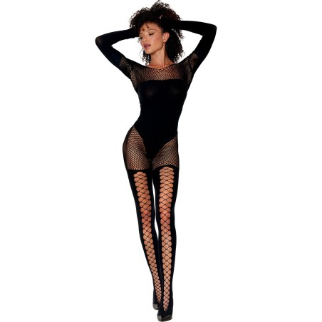 Bodystocking en fine maille noire chez votre distributeur en dropshipping.