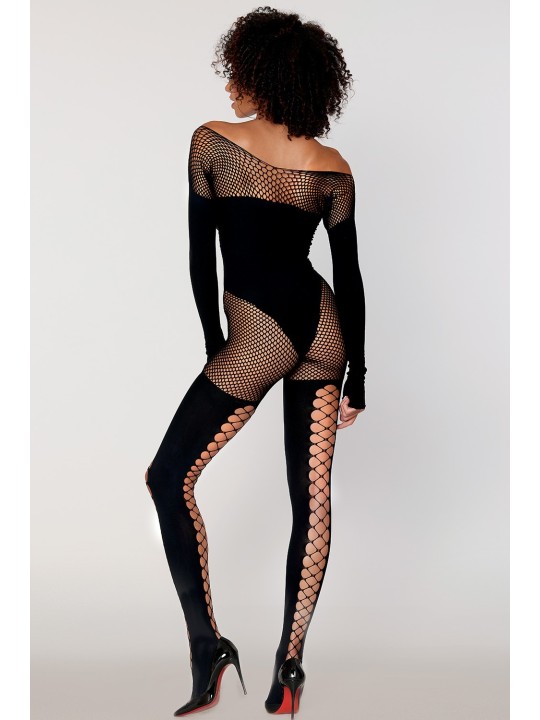 Bodystocking en fine maille noire chez votre distributeur en dropshipping.