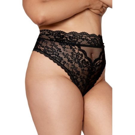 Culotte, grande taille, en dentelle noire, taille haute de chez Dreamgirl