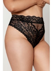 Culotte, grande taille, en dentelle noire, taille haute de chez Dreamgirl