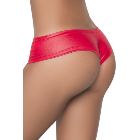 Grossiste lingerie : tanga wetlook noir