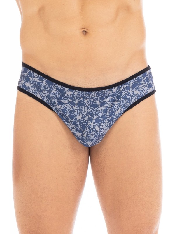 String bleu, imprimé feuilles pour homme de la marque LOOKME, lingerie homme.