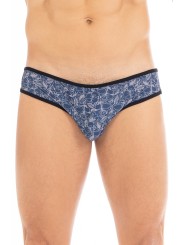 Boxer bleu imprimé feuilles pour homme de la marque LOOKME, lingerie homme.