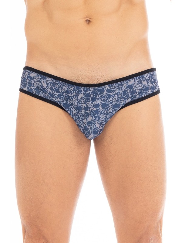 Boxer bleu imprimé feuilles pour homme de la marque LOOKME, lingerie homme.