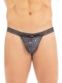 String noir et brillant sexy pour homme de la marque LOOKME, lingerie homme.