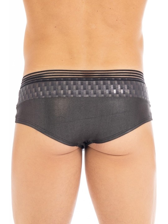 Mini Pant noir et brillant sexy pour homme de la marque LOOKME, lingerie homme.