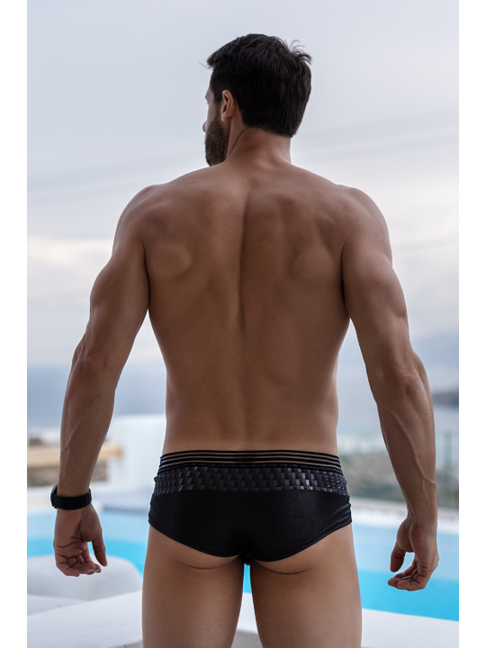 Mini Pant noir et brillant sexy pour homme de la marque LOOKME, lingerie homme.