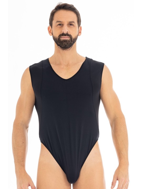 Body sexy noir pour homme de la marque LOOKME, lingerie fun homme.