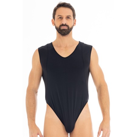 Body sexy noir pour homme de la marque LOOKME, lingerie fun homme.