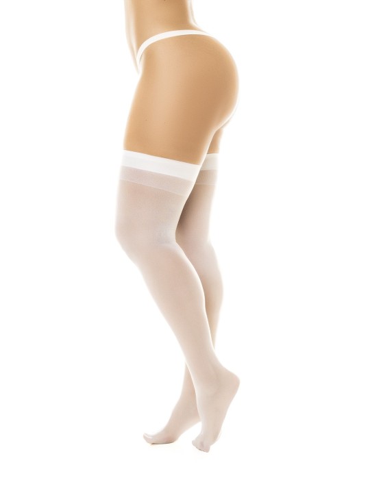 bas blanc transparent sexy de la marque Mapalé lingerie sensuelle pas cher