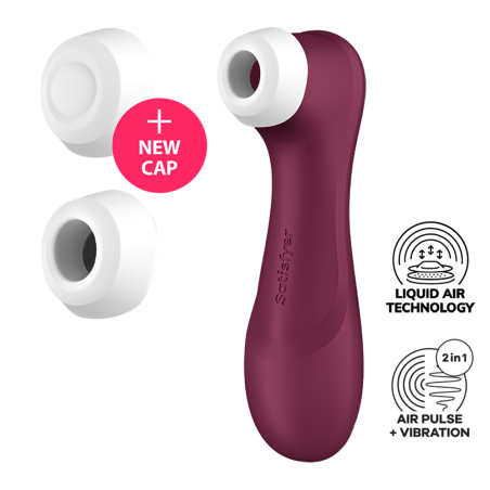 Stimulateur de clitoris 2 embouts avec techonologie Liquid Air Pro 2 Generation 3 rouge USB Satisfyer - CC597814