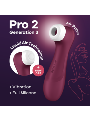 Stimulateur de clitoris 2 embouts avec techonologie Liquid Air Pro 2 Generation 3 rouge USB Satisfyer - CC597814