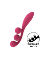 Vibromasseur triple stimulation flexible, anal, vaginale, clitoridienne Tri Ball rouge USB Satisfyer - CC597817