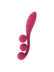 Vibromasseur triple stimulation flexible, anal, vaginale, clitoridienne Tri Ball rouge USB Satisfyer - CC597817