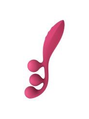 Vibromasseur triple stimulation flexible, anal, vaginale, clitoridienne Tri Ball rouge USB Satisfyer - CC597817