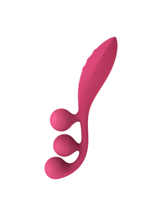 Vibromasseur triple stimulation flexible, anal, vaginale, clitoridienne Tri Ball rouge USB Satisfyer - CC597817