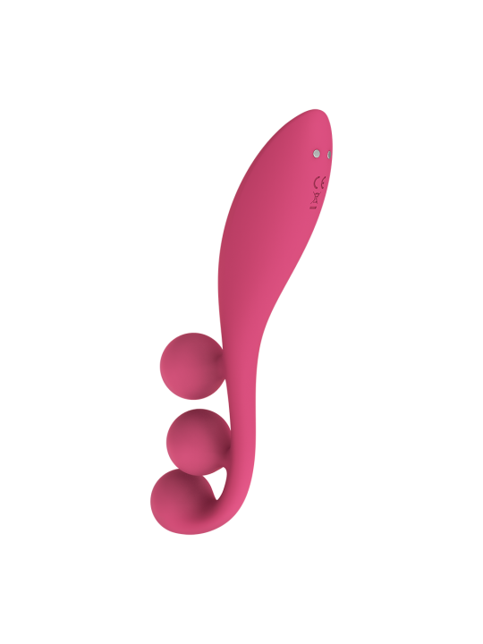 Vibromasseur triple stimulation flexible, anal, vaginale, clitoridienne Tri Ball rouge USB Satisfyer - CC597817