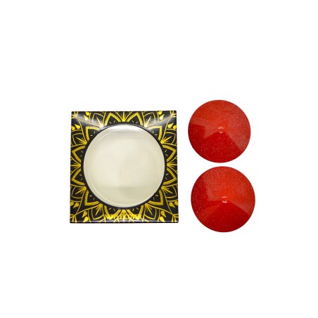 Cache tétons rouge, en forme ronde de la collection Be Lily accessoires