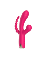 Vibromasseur rose 3 action avec 10 modes Point G, 10 modes de taponnage et 9 billes anales.