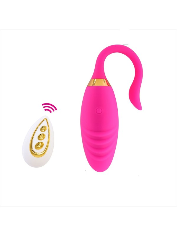 Oeuf vibrant USB Fuschia avec télécommande pour jeu de couple de Plaisir Emoi