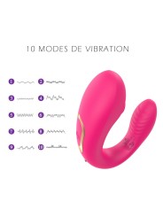 Vibromasseur forme U pour couple avec 2 moteurs, stimulation Point G et clitoris