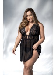 Nuisette sexy noire, grande taille, de votre fournisseur de lingerie Mapalé pas cher.