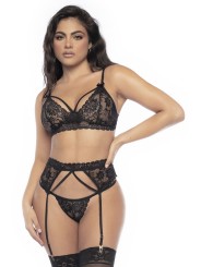 Ensemble lingerie sexy en dentelle noire de votre distributeur Mapalé.