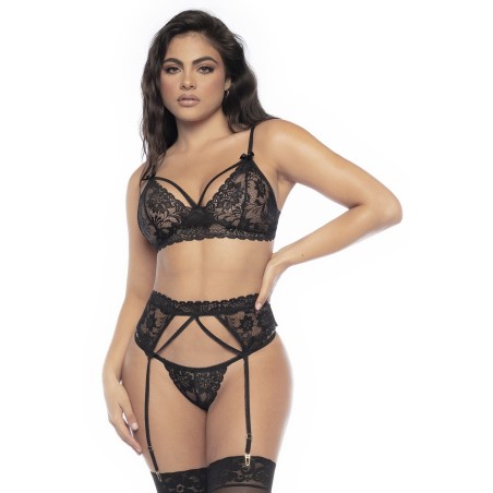 Ensemble lingerie sexy en dentelle noire de votre distributeur Mapalé.