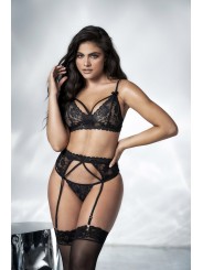 Ensemble lingerie sexy en dentelle noire de votre distributeur Mapalé.