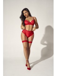 Parure lingerie sensuelle avec soutien-gorge et culotte rouge sensuelle.