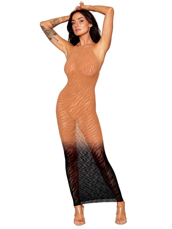 robe bodystocking, moulante, avec motifs zèbre de Dreamgirl Lingerie