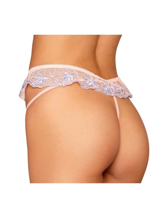 String en dentelle florale avec ceinture flottante de Dreamgirl lingerie.