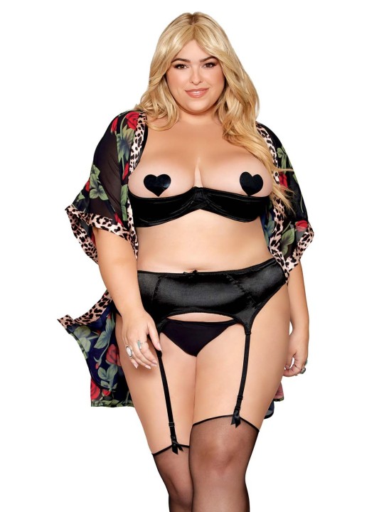 Soutien-gorge ouvert et demi-seins à armatures sexy, grande taille