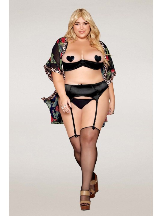 Soutien-gorge ouvert et demi-seins à armatures sexy, grande taille