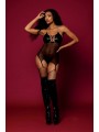 Nuisette en résille noire et porte jarretelles, lingerie fétichiste de DREAMGIRL lingerie