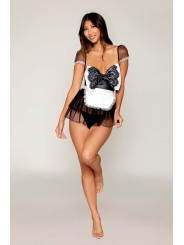 Costume femme de chambre en résille noire de la marque Dreamgirl costume sexy