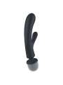 2 en 1 Vibromasseur rabbit et wand noir USB Triple Lover Satisfyer - CC597825