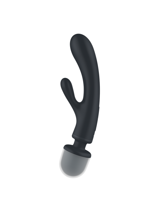 2 en 1 Vibromasseur rabbit et wand noir USB Triple Lover Satisfyer - CC597825